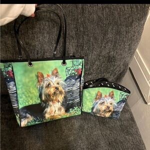 Dog Print Tote and Pouch Set